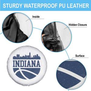 Indiana Skyline Basketball Spare Tire Cover Distressed Urban Hoops Graphic for Indy Fans TS02 Print Your Wear