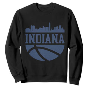 Indiana Skyline Basketball Sweatshirt Distressed Urban Hoops Graphic for Indy Fans TS02 Black Print Your Wear