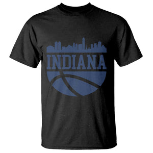 Indiana Skyline Basketball T Shirt Distressed Urban Hoops Graphic for Indy Fans TS02 Black Print Your Wear