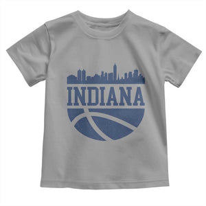 Indiana Skyline Basketball Toddler T Shirt Distressed Urban Hoops Graphic for Indy Fans TS02 Sport Gray Print Your Wear