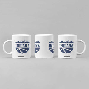 Indiana Skyline Basketball Coffee Mug Distressed Urban Hoops Graphic for Indy Fans TS02 Print Your Wear