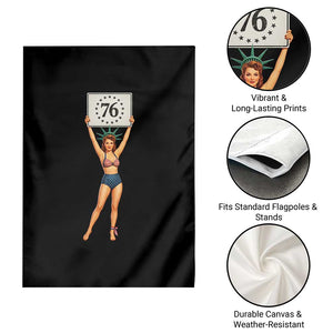 Vintage Patriotic Pin Up Girl 1776 Garden Flag Statue of Liberty Retro Americana Graphic
