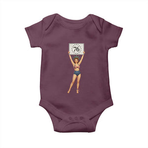 Vintage Patriotic Pin Up Girl 1776 Baby Onesie Statue of Liberty Retro Americana Graphic