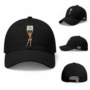 Vintage Patriotic Pin Up Girl 1776 Baseball Cap Statue of Liberty Retro Americana Graphic