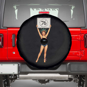Vintage Patriotic Pin Up Girl 1776 Spare Tire Cover Statue of Liberty Retro Americana Graphic