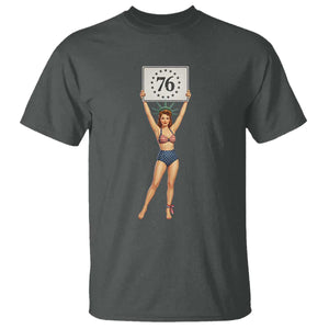 Vintage Patriotic Pin Up Girl 1776 T Shirt Statue of Liberty Retro Americana Graphic