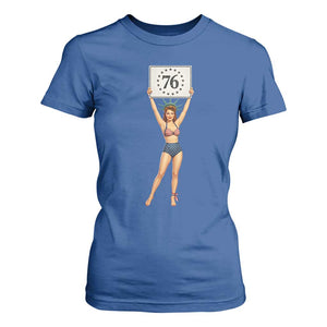 Vintage Patriotic Pin Up Girl 1776 T Shirt For Women Statue of Liberty Retro Americana Graphic