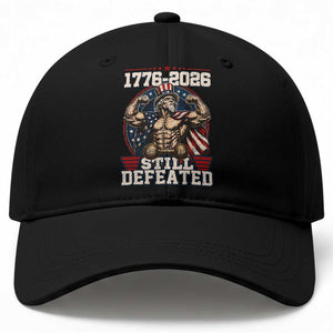 Still Undefeated 1776 to 2026 Muscular Uncle Sam Baseball Cap Buff Bodybuilder American Flag 250th Anniversary Semiquincentennial