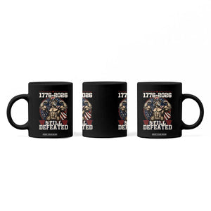 Still Undefeated 1776 to 2026 Muscular Uncle Sam Coffee Mug Buff Bodybuilder American Flag 250th Anniversary Semiquincentennial
