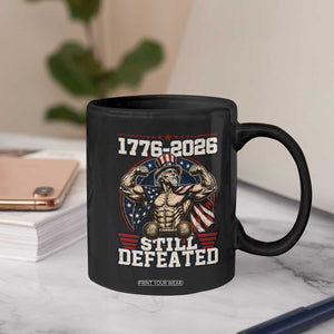 Still Undefeated 1776 to 2026 Muscular Uncle Sam Coffee Mug Buff Bodybuilder American Flag 250th Anniversary Semiquincentennial