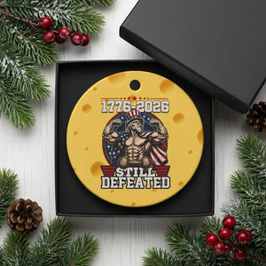 Still Undefeated 1776 to 2026 Muscular Uncle Sam Ceramic Ornament Buff Bodybuilder American Flag 250th Anniversary Semiquincentennial