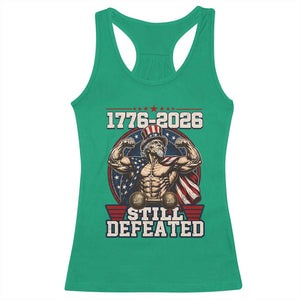 Still Undefeated 1776 to 2026 Muscular Uncle Sam Racerback Tank Top Buff Bodybuilder American Flag 250th Anniversary Semiquincentennial