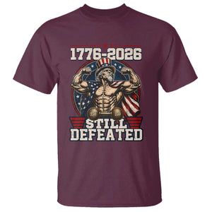 Still Undefeated 1776 to 2026 Muscular Uncle Sam T Shirt Buff Bodybuilder American Flag 250th Anniversary Semiquincentennial