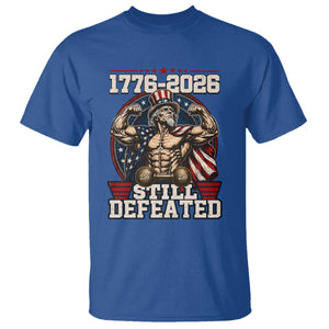 Still Undefeated 1776 to 2026 Muscular Uncle Sam T Shirt Buff Bodybuilder American Flag 250th Anniversary Semiquincentennial