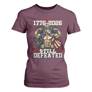 Still Undefeated 1776 to 2026 Muscular Uncle Sam T Shirt For Women Buff Bodybuilder American Flag 250th Anniversary Semiquincentennial