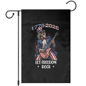 Let Freedom Rock Uncle Sam Rock Star Garden Flag Funny Electric Guitar Player American Flag Suit 1776 to 2026 Semiquincentennial