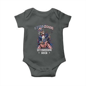 Let Freedom Rock Uncle Sam Rock Star Baby Onesie Funny Electric Guitar Player American Flag Suit 1776 to 2026 Semiquincentennial