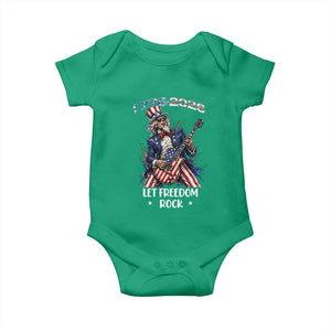 Let Freedom Rock Uncle Sam Rock Star Baby Onesie Funny Electric Guitar Player American Flag Suit 1776 to 2026 Semiquincentennial