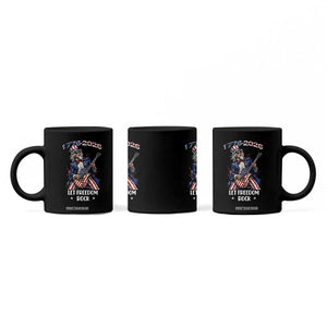 Let Freedom Rock Uncle Sam Rock Star Coffee Mug Funny Electric Guitar Player American Flag Suit 1776 to 2026 Semiquincentennial