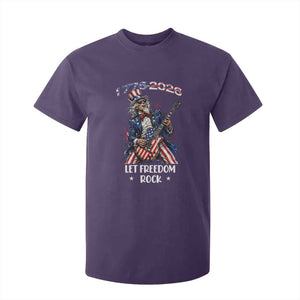 Let Freedom Rock Uncle Sam Rock Star T Shirt For Kid Funny Electric Guitar Player American Flag Suit 1776 to 2026 Semiquincentennial