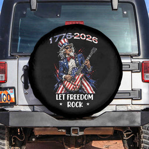 Let Freedom Rock Uncle Sam Rock Star Spare Tire Cover Funny Electric Guitar Player American Flag Suit 1776 to 2026 Semiquincentennial