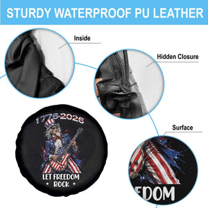 Let Freedom Rock Uncle Sam Rock Star Spare Tire Cover Funny Electric Guitar Player American Flag Suit 1776 to 2026 Semiquincentennial
