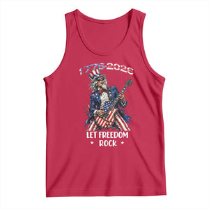 Let Freedom Rock Uncle Sam Rock Star Tank Top Funny Electric Guitar Player American Flag Suit 1776 to 2026 Semiquincentennial