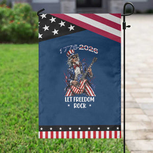 Let Freedom Rock Uncle Sam Rock Star Patriotic Garden Flag Funny Electric Guitar Player American Flag Suit 1776 to 2026 Semiquincentennial