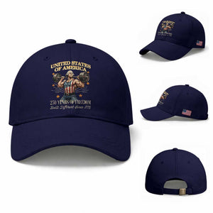 USA 250 Years of Freedom Muscular George Washington Weightlifter Baseball Cap Built Different Since 1776 Funny Patriotic 1st President Bodybuilder