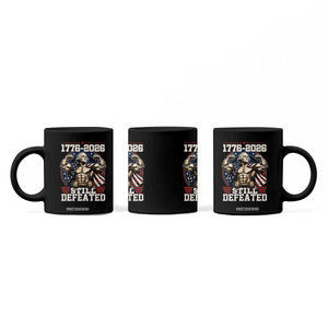 Still Undefeated 1776 to 2026 Muscular George Washington Coffee Mug Buff Bodybuilder American Flag Cape 250th Anniversary Semiquincentennial