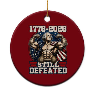 Still Undefeated 1776 to 2026 Muscular George Washington Ceramic Ornament Buff Bodybuilder American Flag Cape 250th Anniversary Semiquincentennial