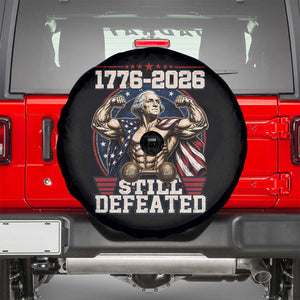 Still Undefeated 1776 to 2026 Muscular George Washington Spare Tire Cover Buff Bodybuilder American Flag Cape 250th Anniversary Semiquincentennial
