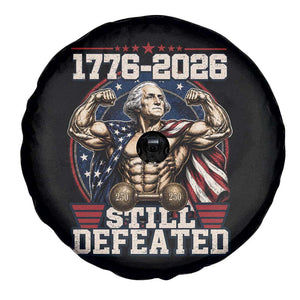 Still Undefeated 1776 to 2026 Muscular George Washington Spare Tire Cover Buff Bodybuilder American Flag Cape 250th Anniversary Semiquincentennial