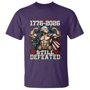Still Undefeated 1776 to 2026 Muscular George Washington T Shirt Buff Bodybuilder American Flag Cape 250th Anniversary Semiquincentennial