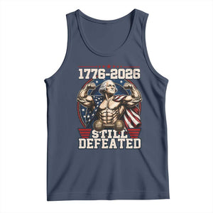 Still Undefeated 1776 to 2026 Muscular George Washington Tank Top Buff Bodybuilder American Flag Cape 250th Anniversary Semiquincentennial