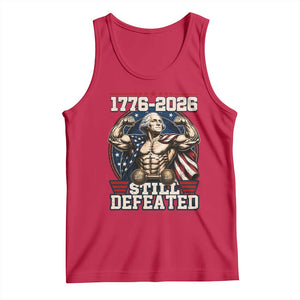 Still Undefeated 1776 to 2026 Muscular George Washington Tank Top Buff Bodybuilder American Flag Cape 250th Anniversary Semiquincentennial