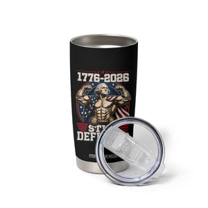 Still Undefeated 1776 to 2026 Muscular George Washington Tumbler Cup Buff Bodybuilder American Flag Cape 250th Anniversary Semiquincentennial