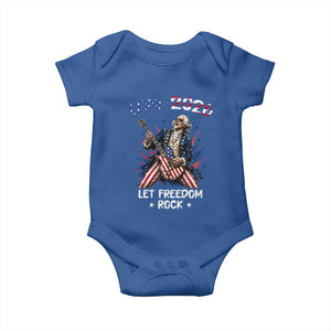 Let Freedom Rock George Washington Rock Star Baby Onesie Funny Electric Guitar Player American Flag Suit 1776 to 2026 Semiquincentennial