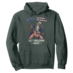 Let Freedom Rock George Washington Rock Star Hoodie Funny Electric Guitar Player American Flag Suit 1776 to 2026 Semiquincentennial