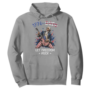Let Freedom Rock George Washington Rock Star Hoodie Funny Electric Guitar Player American Flag Suit 1776 to 2026 Semiquincentennial