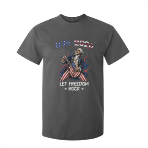 Let Freedom Rock George Washington Rock Star T Shirt For Kid Funny Electric Guitar Player American Flag Suit 1776 to 2026 Semiquincentennial
