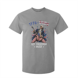 Let Freedom Rock George Washington Rock Star T Shirt For Kid Funny Electric Guitar Player American Flag Suit 1776 to 2026 Semiquincentennial