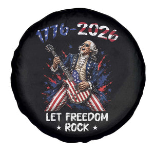 Let Freedom Rock George Washington Rock Star Spare Tire Cover Funny Electric Guitar Player American Flag Suit 1776 to 2026 Semiquincentennial