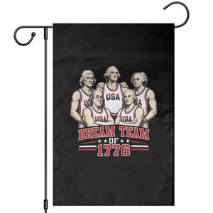 Dream Team of 1776 Funny Founding Fathers Basketball Players Garden Flag Patriotic Sports Team Parody 4th of July 250th Anniversary