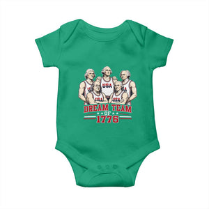 Dream Team of 1776 Funny Founding Fathers Basketball Players Baby Onesie Patriotic Sports Team Parody 4th of July 250th Anniversary