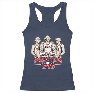 Dream Team of 1776 Funny Founding Fathers Basketball Players Racerback Tank Top Patriotic Sports Team Parody 4th of July 250th Anniversary