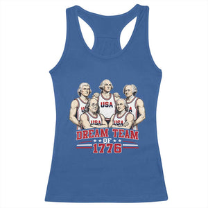 Dream Team of 1776 Funny Founding Fathers Basketball Players Racerback Tank Top Patriotic Sports Team Parody 4th of July 250th Anniversary