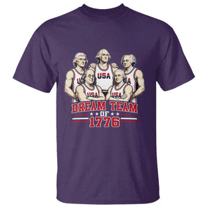 Dream Team of 1776 Funny Founding Fathers Basketball Players T Shirt Patriotic Sports Team Parody 4th of July 250th Anniversary
