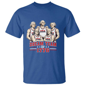 Dream Team of 1776 Funny Founding Fathers Basketball Players T Shirt Patriotic Sports Team Parody 4th of July 250th Anniversary