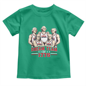Dream Team of 1776 Funny Founding Fathers Basketball Players Toddler T Shirt Patriotic Sports Team Parody 4th of July 250th Anniversary
